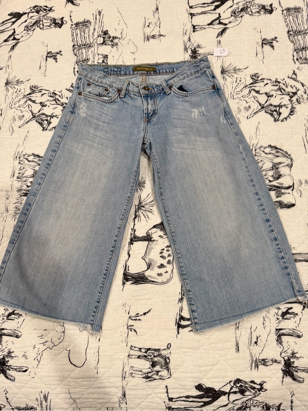 David Kahn Light Wash Wide-Leg Cropped Jeans